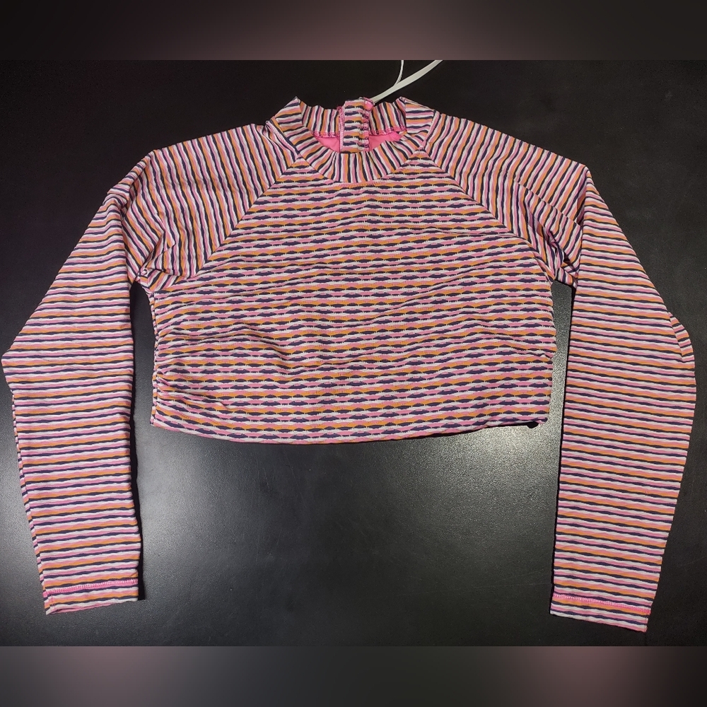 Athleta Pink and Multicolor Striped Top